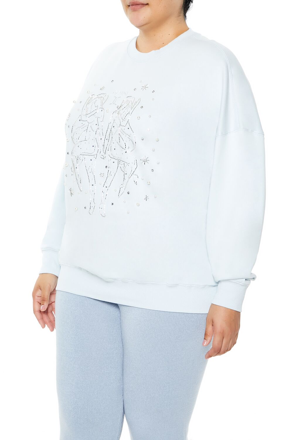 Plus Size Beaded Gemini Pullover