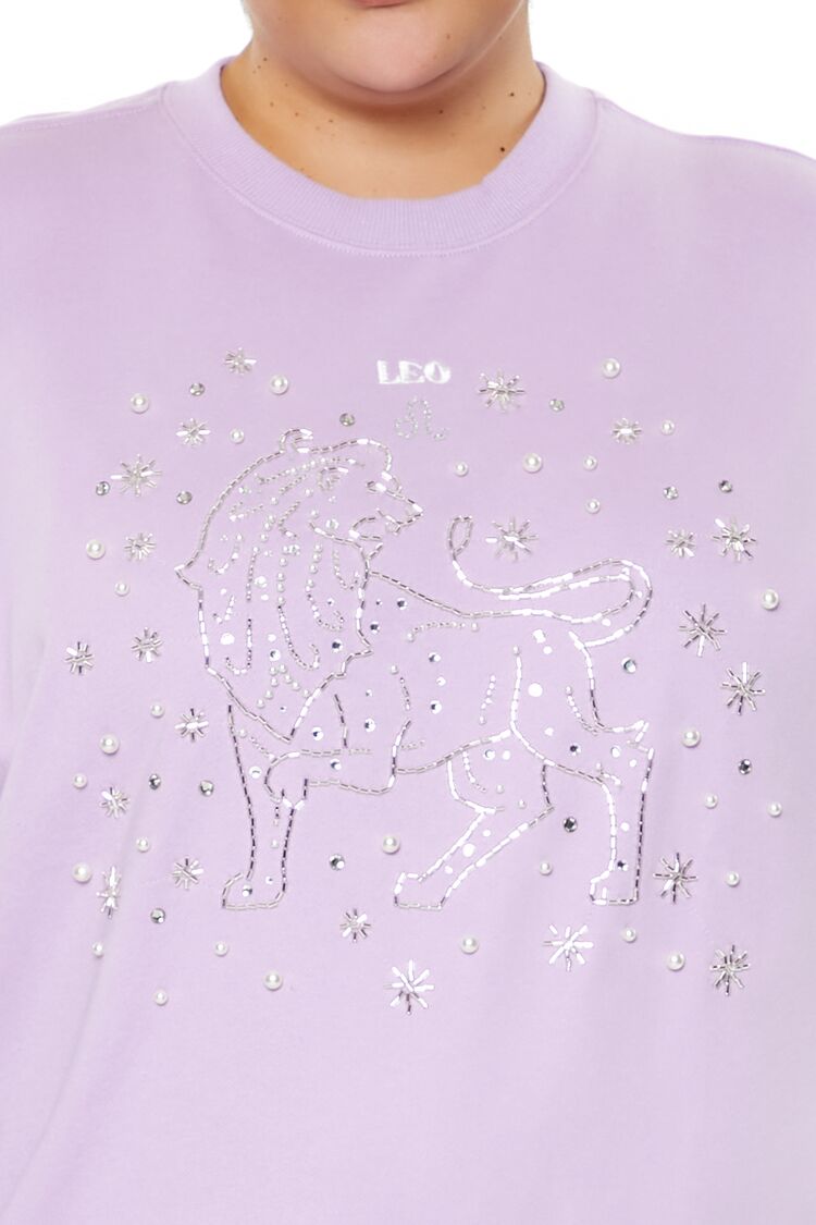 Plus Size Beaded Leo Pullover