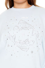 Plus Size Beaded Pisces Pullover