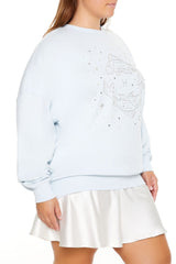 Plus Size Beaded Pisces Pullover