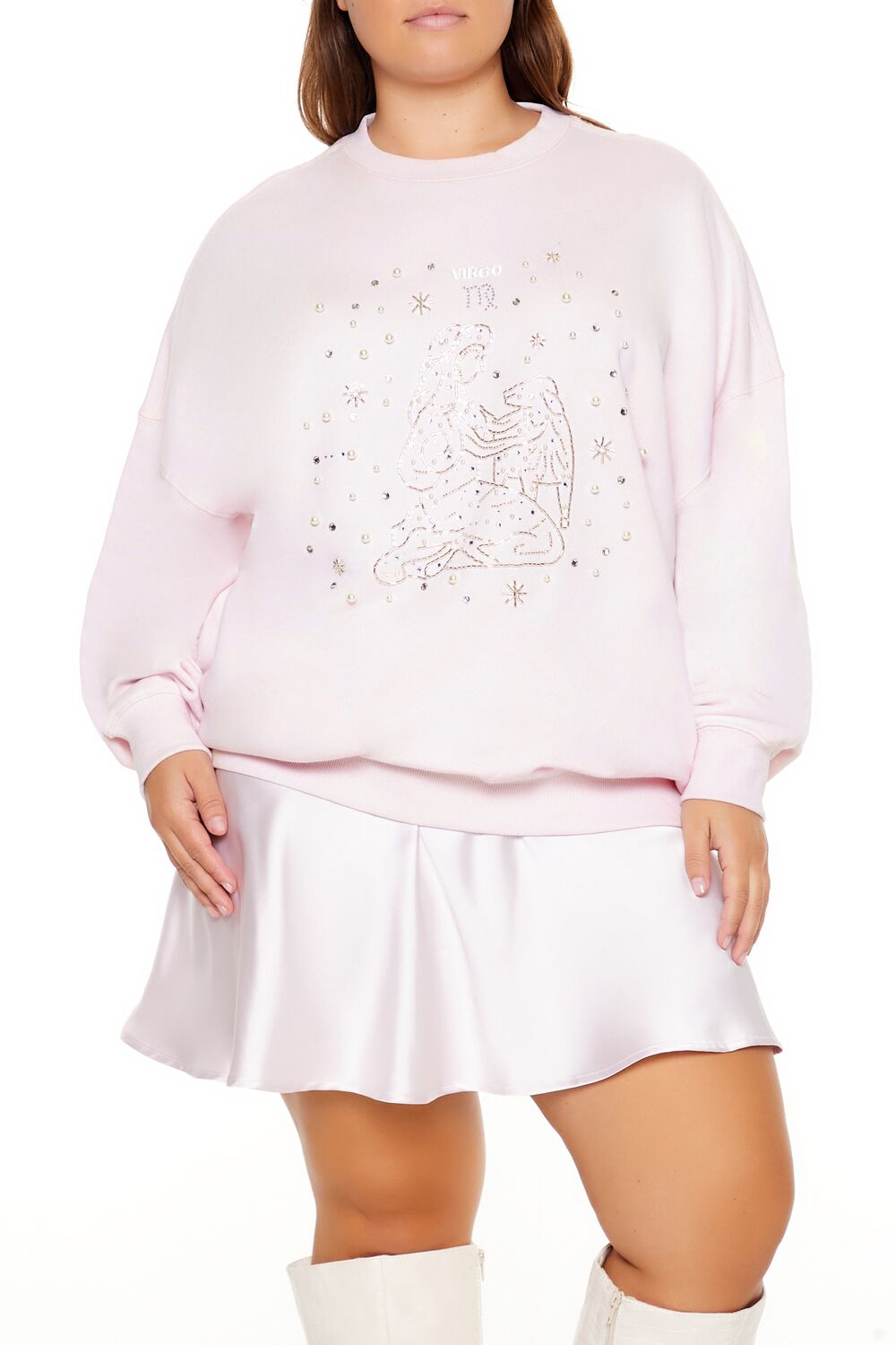Plus Size Beaded Virgo Pullover