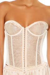 Rhinestone Lingerie Corset Tube Top