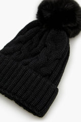 Pom Pom Cable Knit Beanie