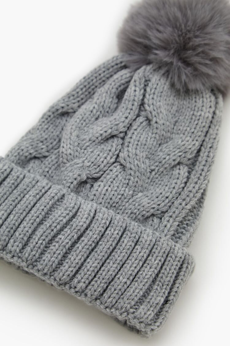 Pom Pom Cable Knit Beanie