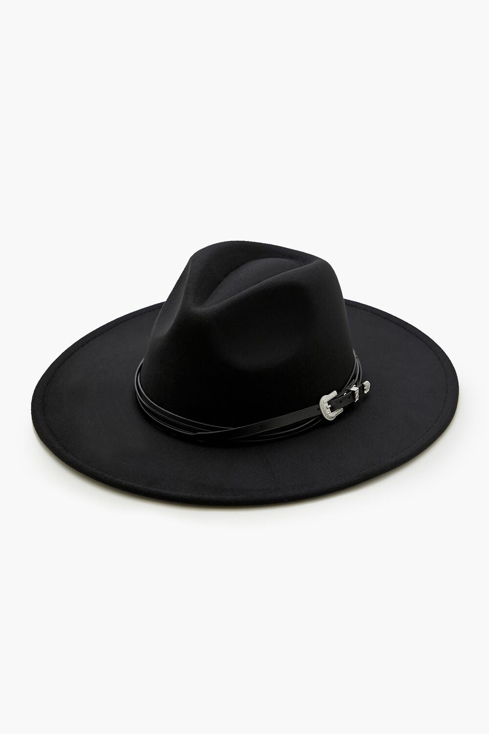 Etched Faux Leather-Trim Fedora