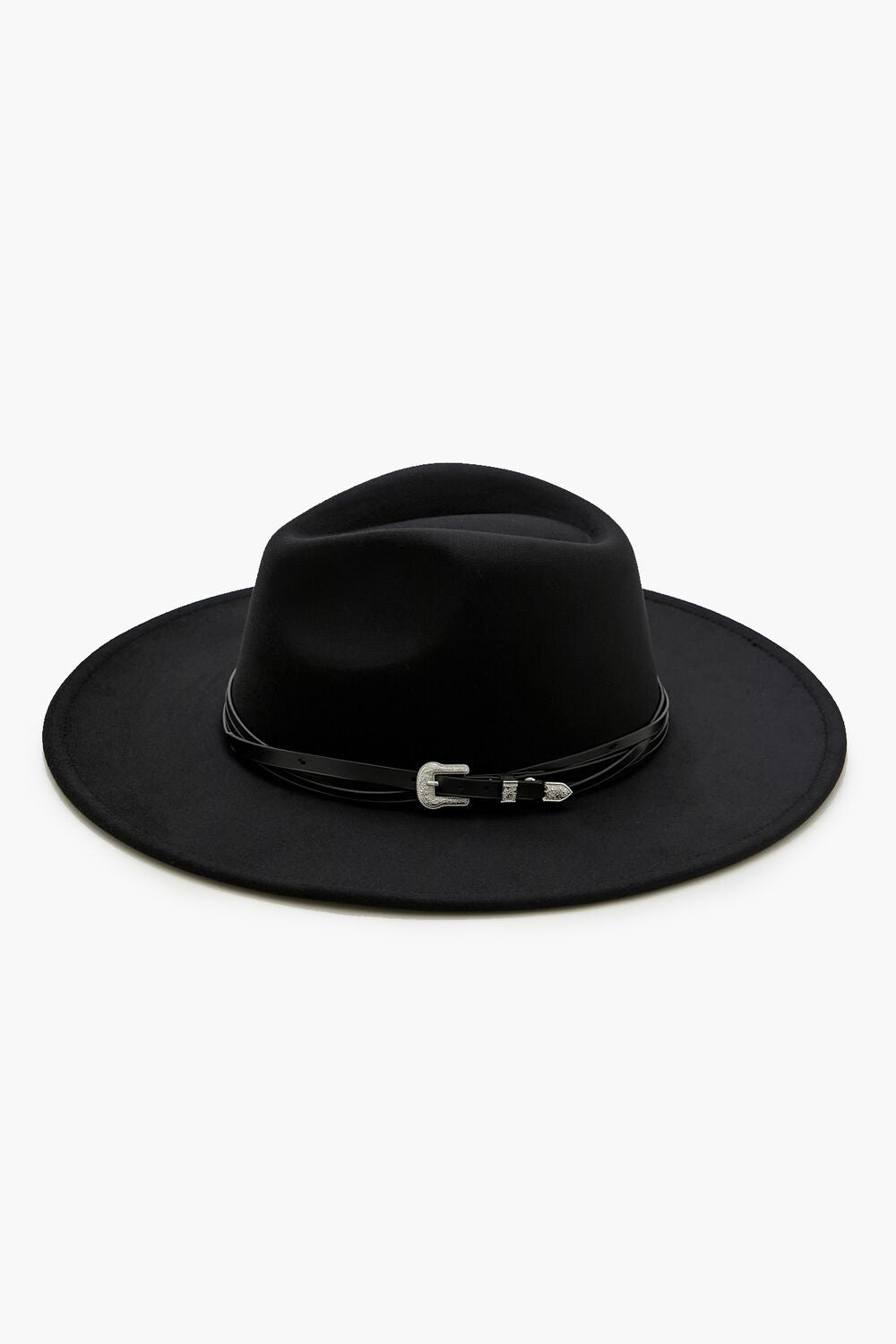 Etched Faux Leather-Trim Fedora