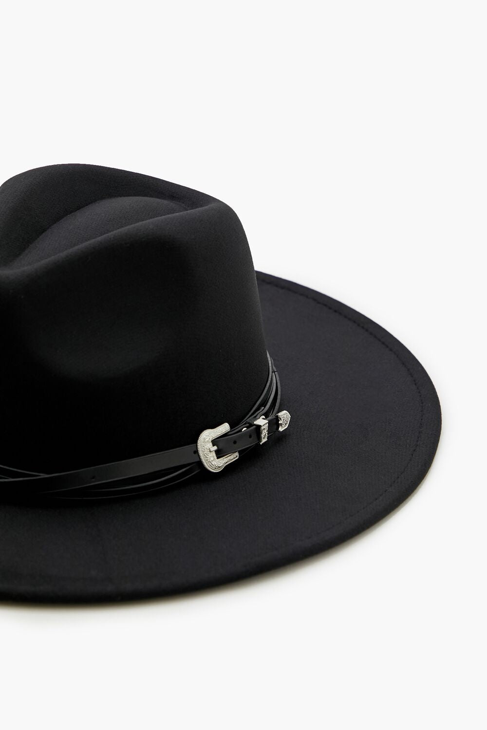 Etched Faux Leather-Trim Fedora