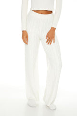 Cable Knit Wide-Leg Pajama Pants