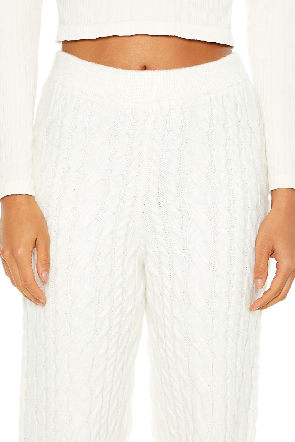 Cable Knit Wide-Leg Pajama Pants