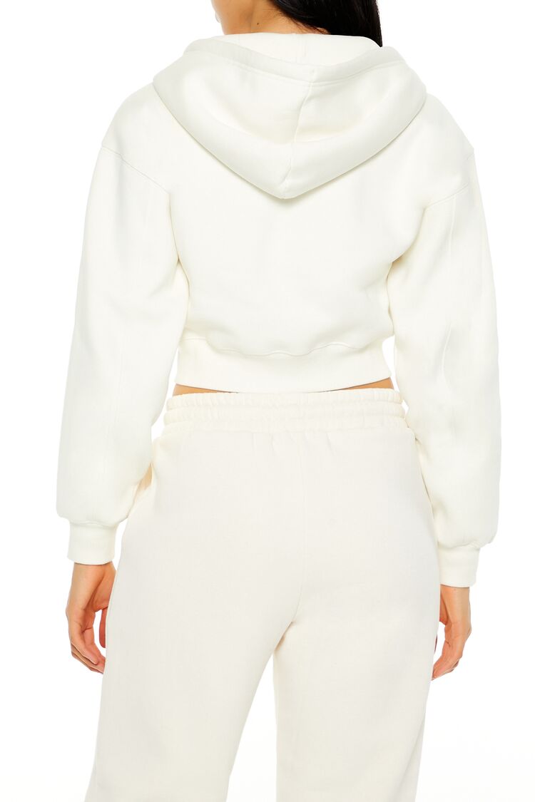Cropped Fleece Zip-Up Hoodie