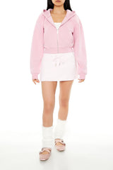 Fleece Drop-Sleeve Zip-Up Hoodie