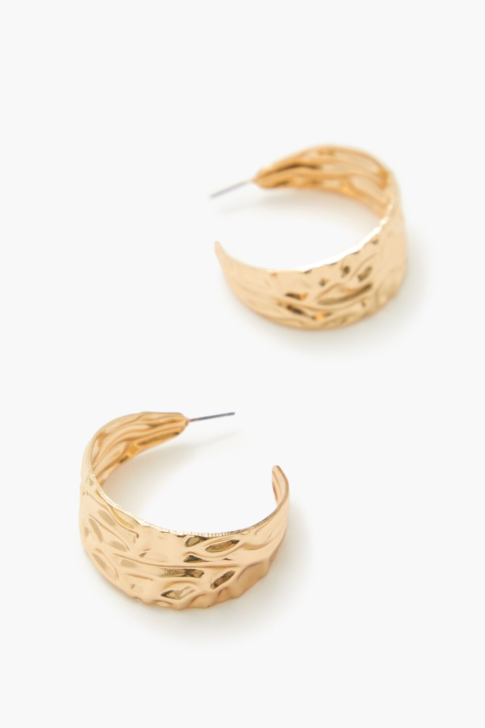 Thick Hammered Hoop Earrings