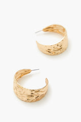 Thick Hammered Hoop Earrings
