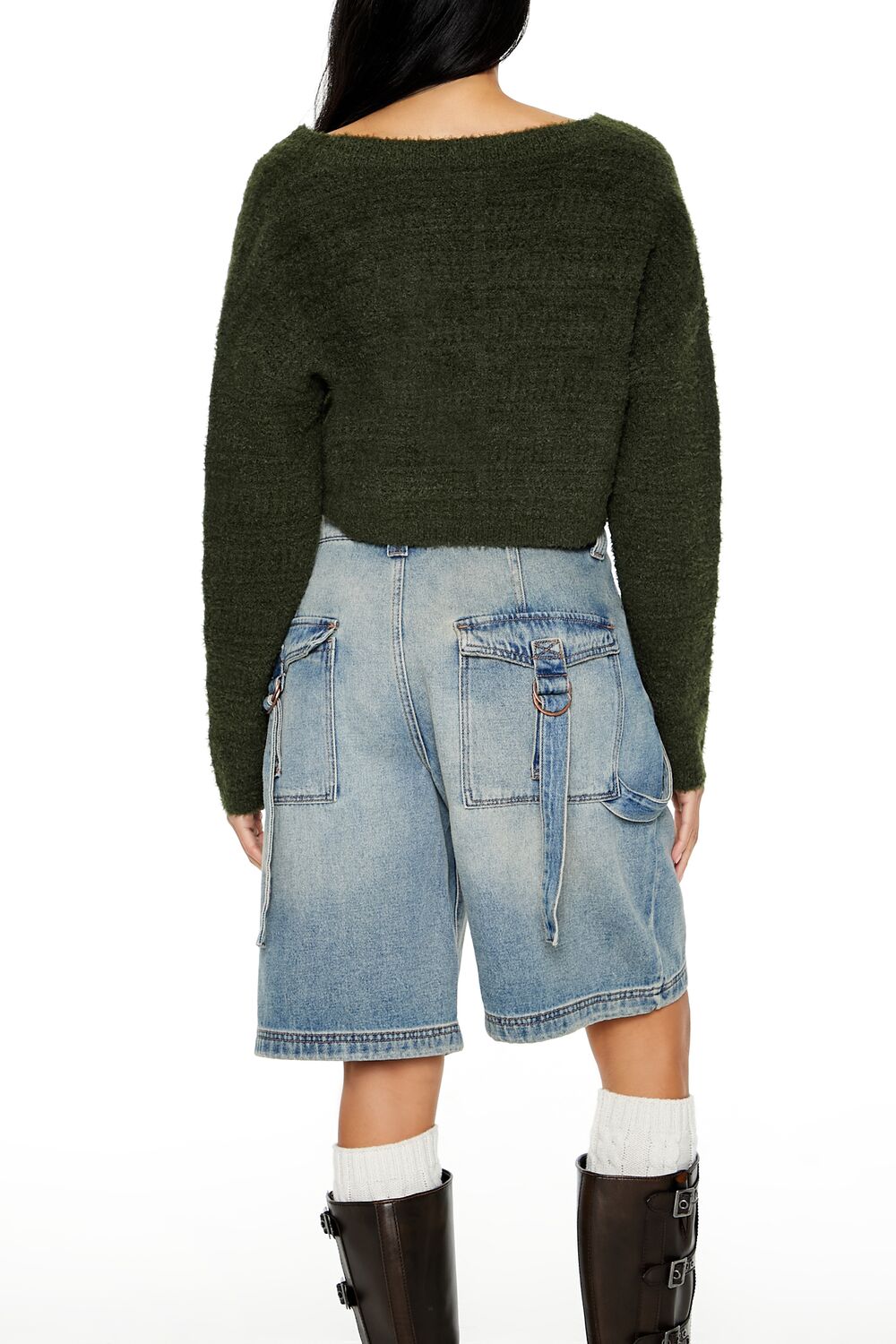 Crossover Mock Wrap Sweater