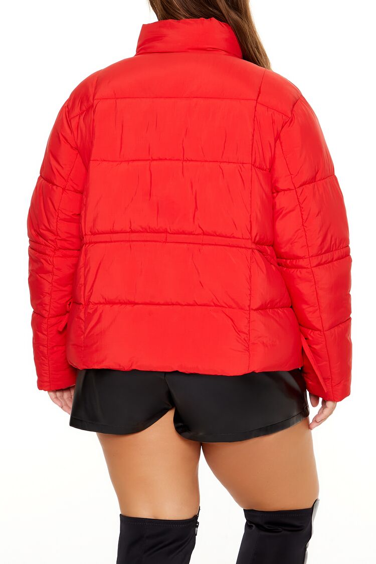 Plus Size Tie-Waist Puffer Jacket