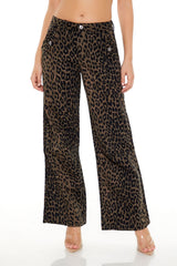 Cheetah Print Wide-Leg Pants