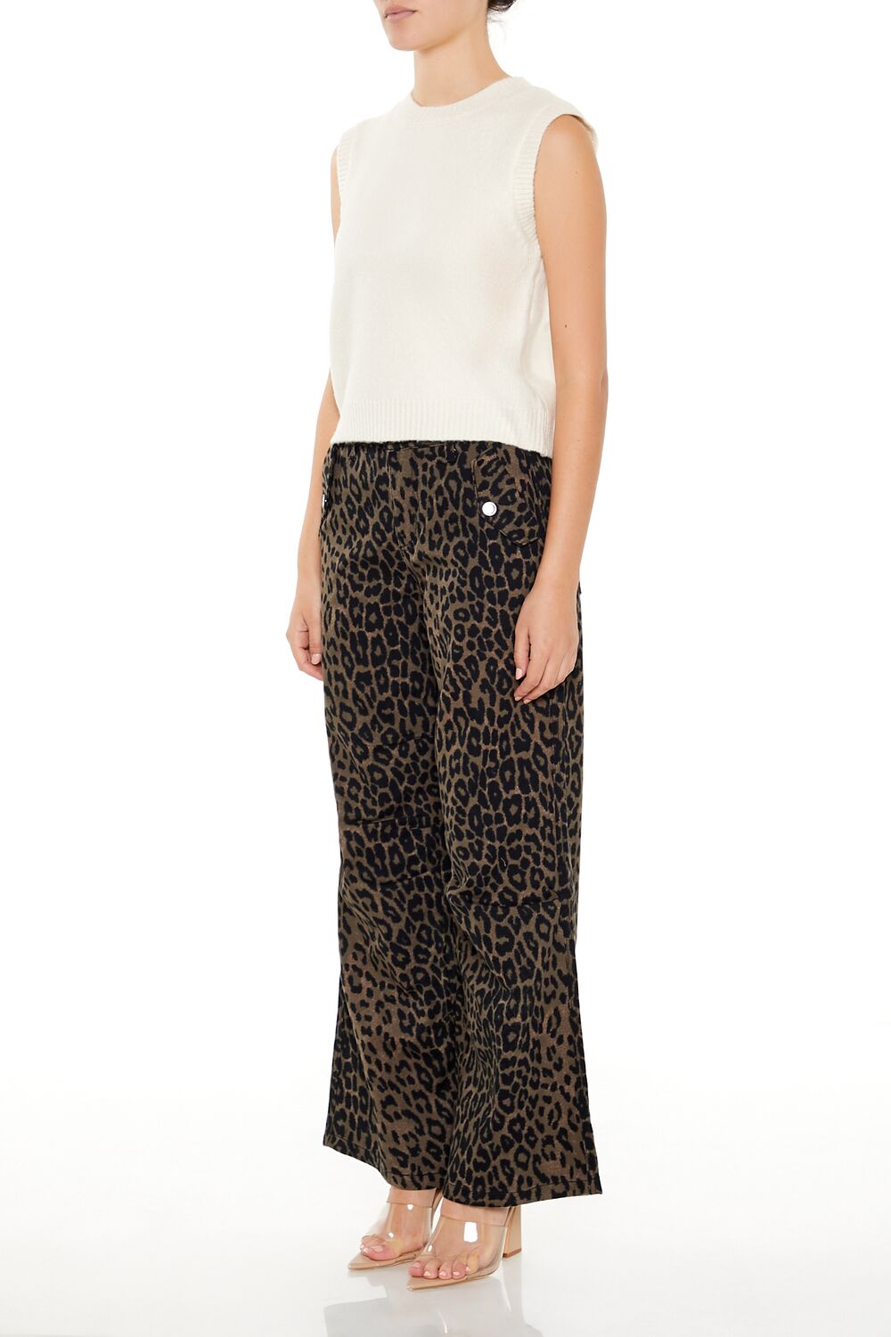 Cheetah Print Wide-Leg Pants