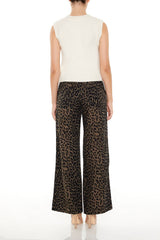 Cheetah Print Wide-Leg Pants