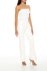 Faux Leather Split-Hem Flare Pants