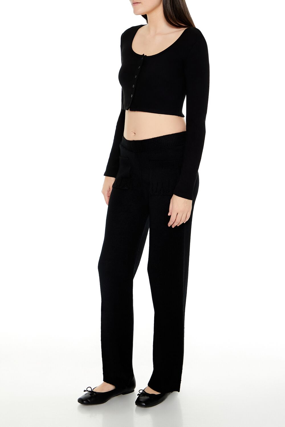 Sweater-Knit Wide-Leg Pants