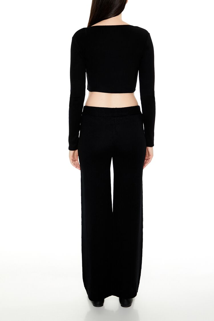 Sweater-Knit Wide-Leg Pants