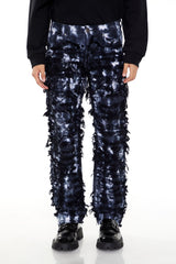 Destroyed Bleach Dye Slim-Fit Jeans