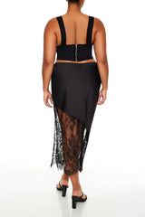 Plus Size Eyelash Lace Midi Skirt