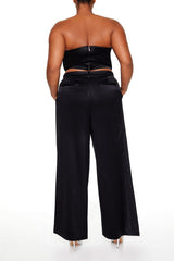 Plus Size Satin Trouser Pants
