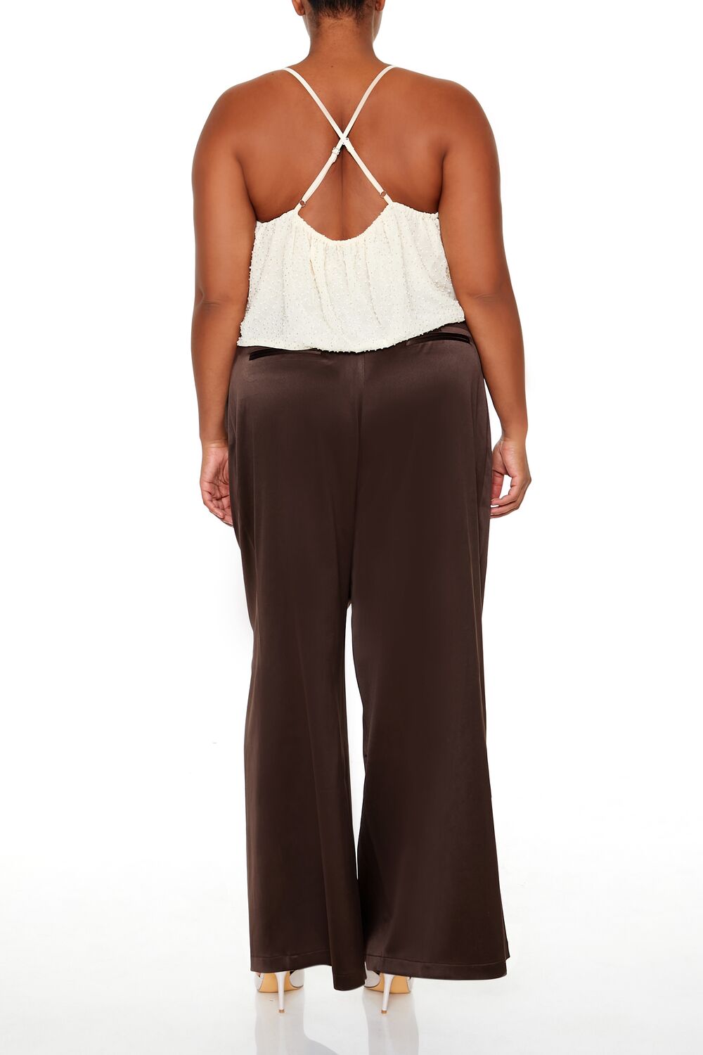 Plus Size Satin Trouser Pants
