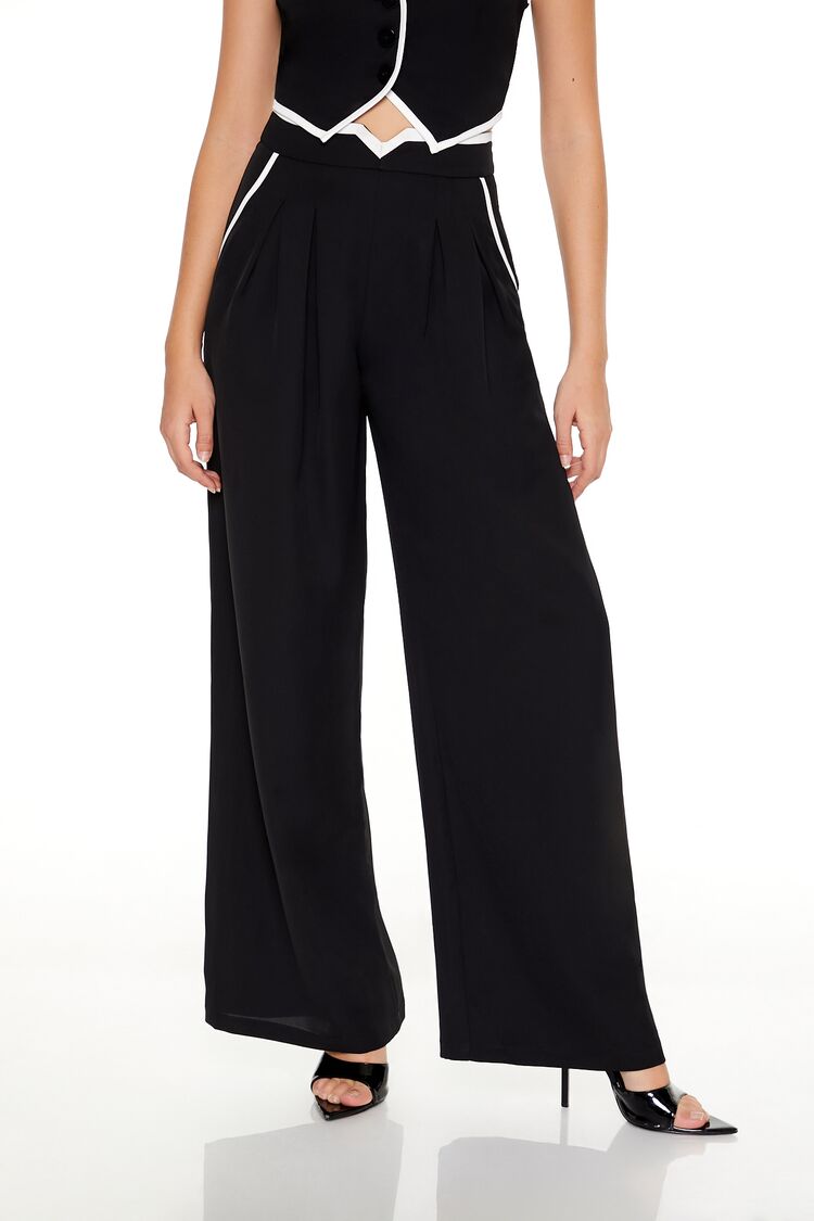 Two-Tone Vest & High-Rise Pants Set