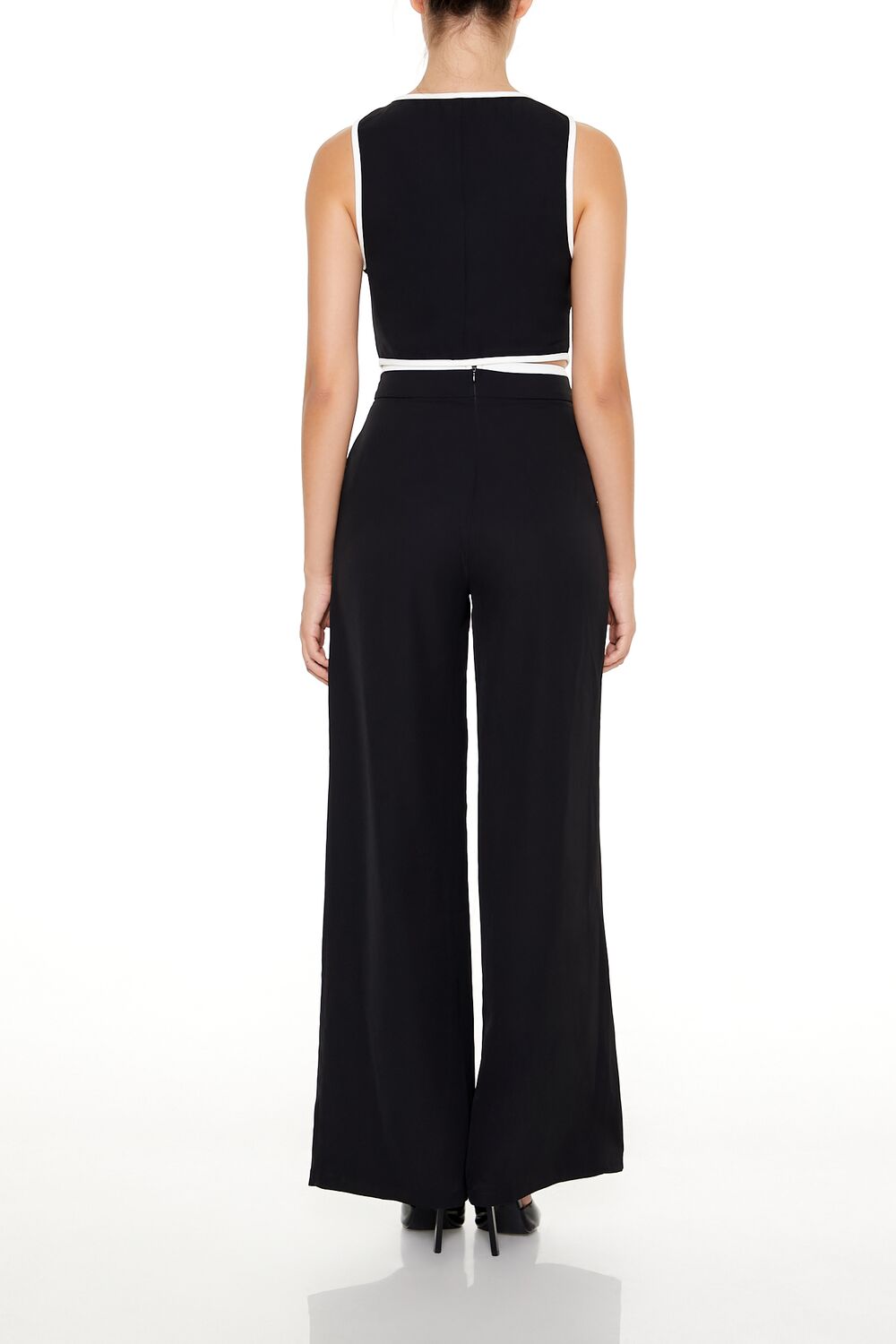 Two-Tone Vest & High-Rise Pants Set