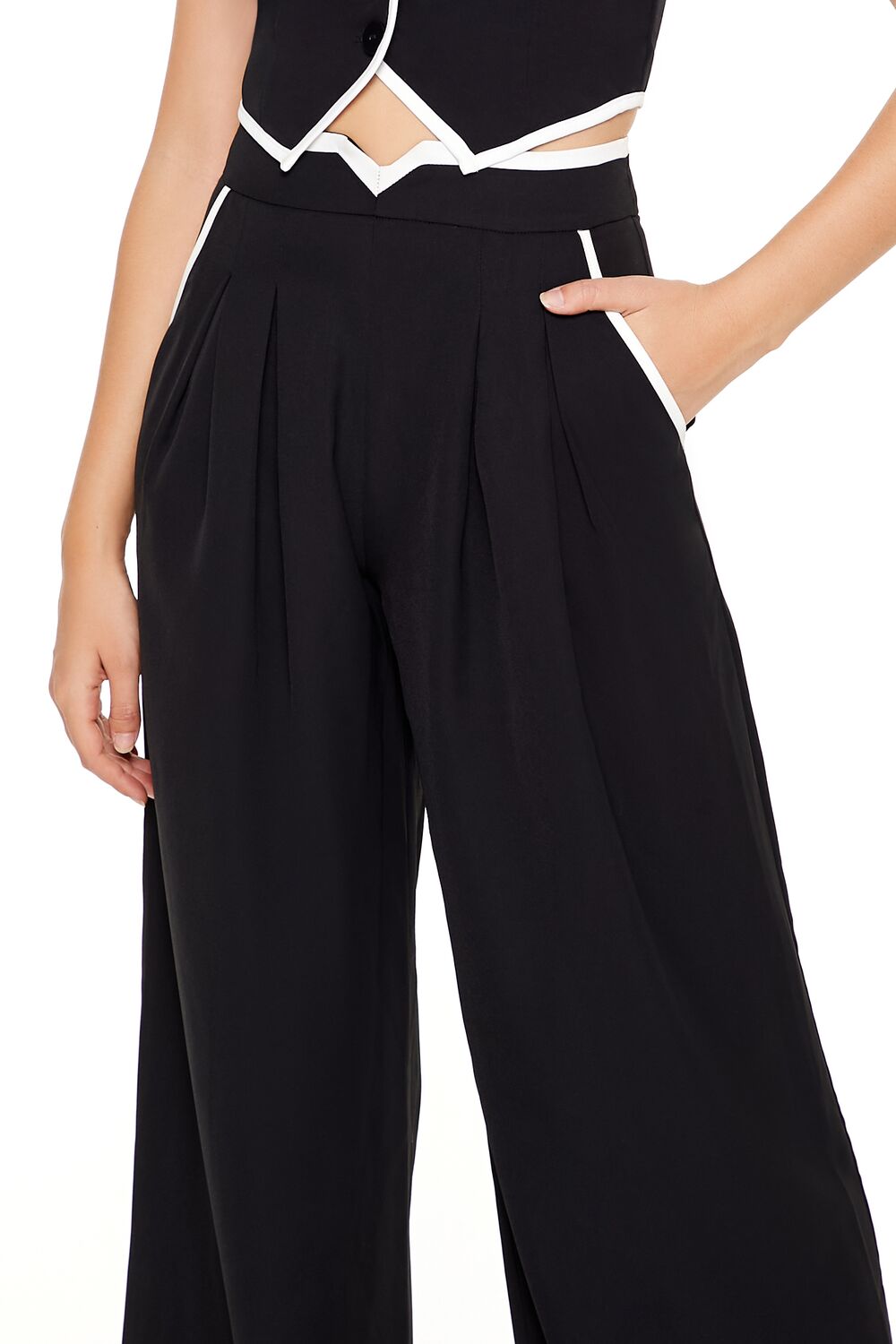 Two-Tone Vest & High-Rise Pants Set