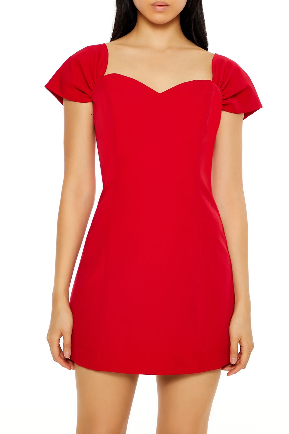 Sweetheart Cap-Sleeve Mini Dress