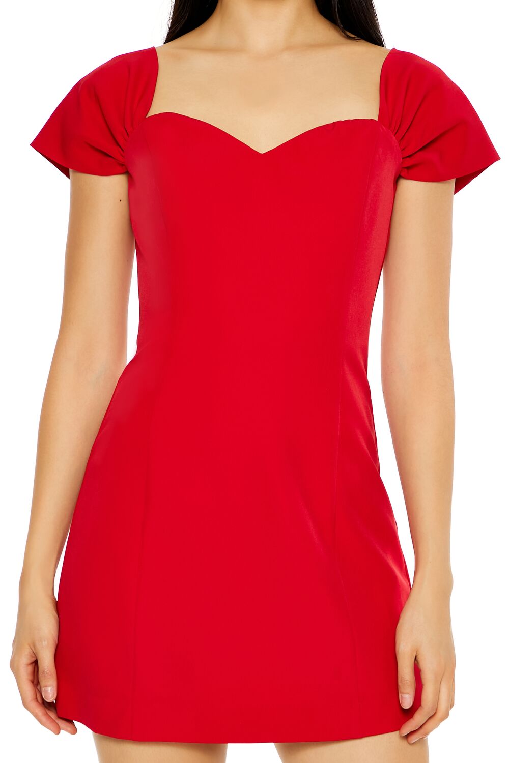 Sweetheart Cap-Sleeve Mini Dress