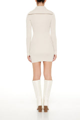 Bodycon Zip-Up Mini Sweater Dress
