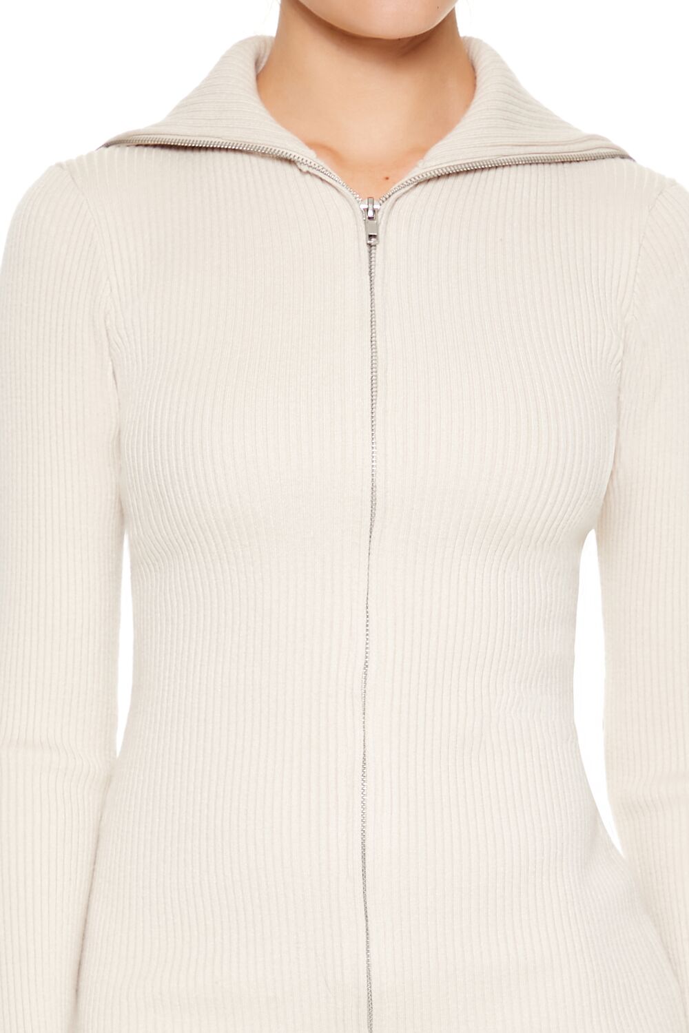 Bodycon Zip-Up Mini Sweater Dress