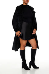 Faux Shearling & Suede Coat