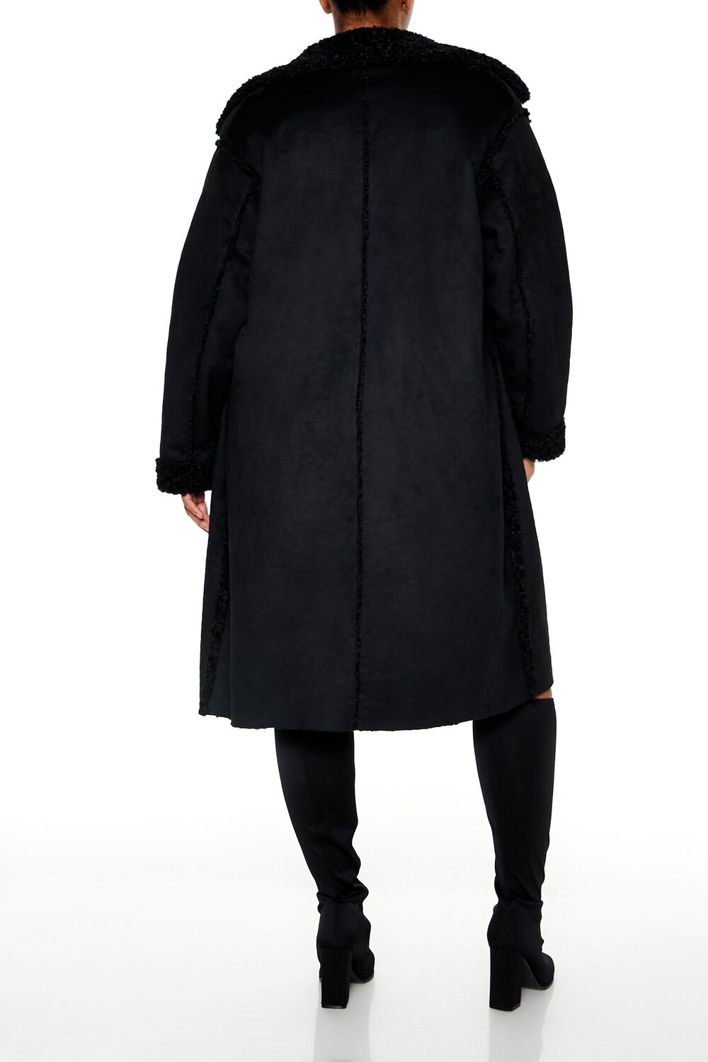 Faux Shearling & Suede Coat