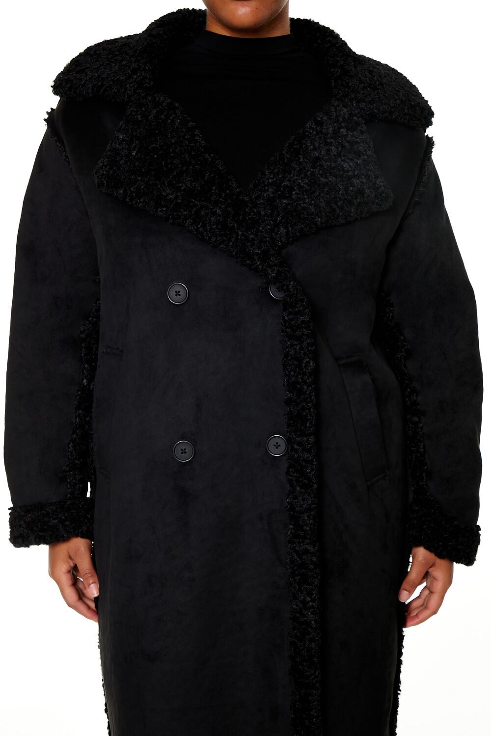 Faux Shearling & Suede Coat