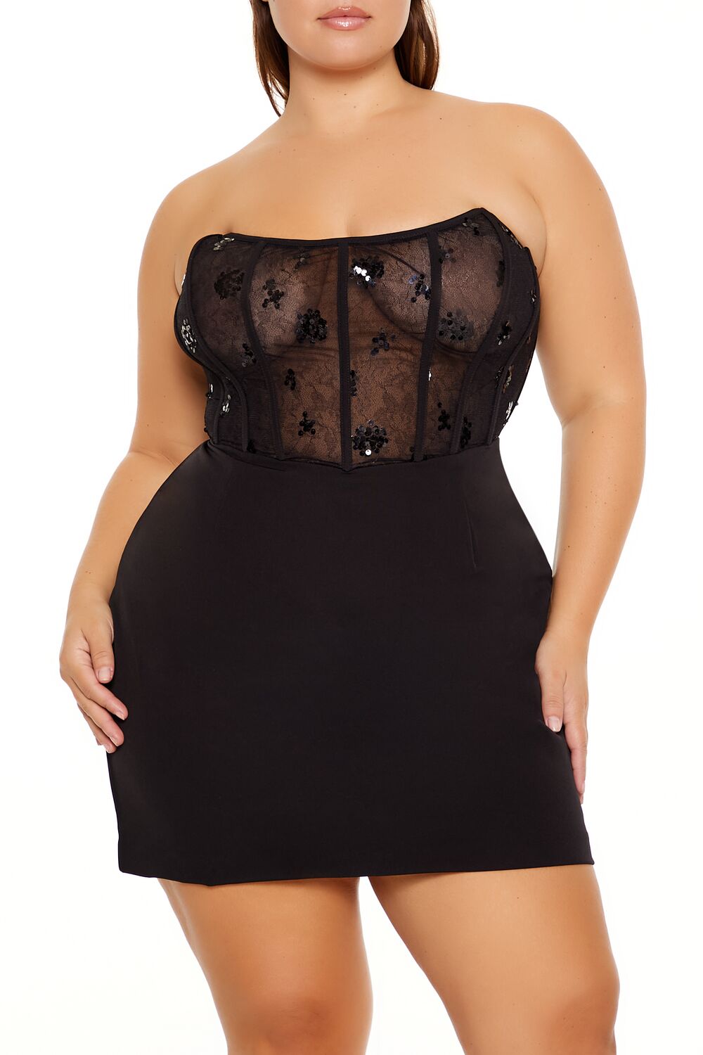Plus Size Corset Mini Tube Dress