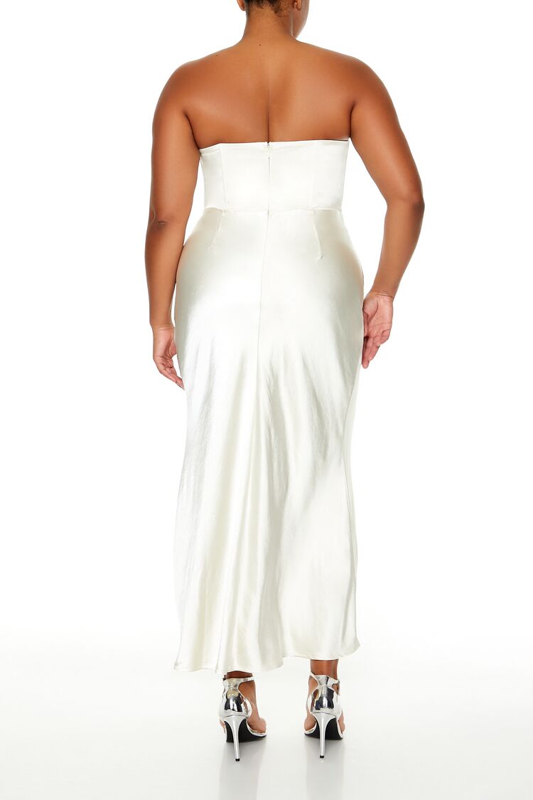 Plus Size Lace-Up Corset Maxi Dress