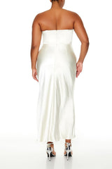 Plus Size Lace-Up Corset Maxi Dress