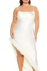 Plus Size Faux Fur-Trim Maxi Dress