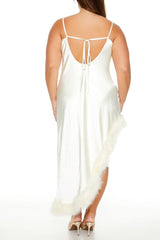 Plus Size Faux Fur-Trim Maxi Dress