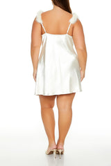Plus Size Faux Fur-Trim Mini Dress