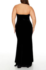 Plus Size Strapless Maxi Dress