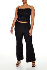 Plus Size Lace-Up Cropped Cami