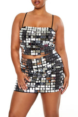 Plus Size Mirror Cropped Cami