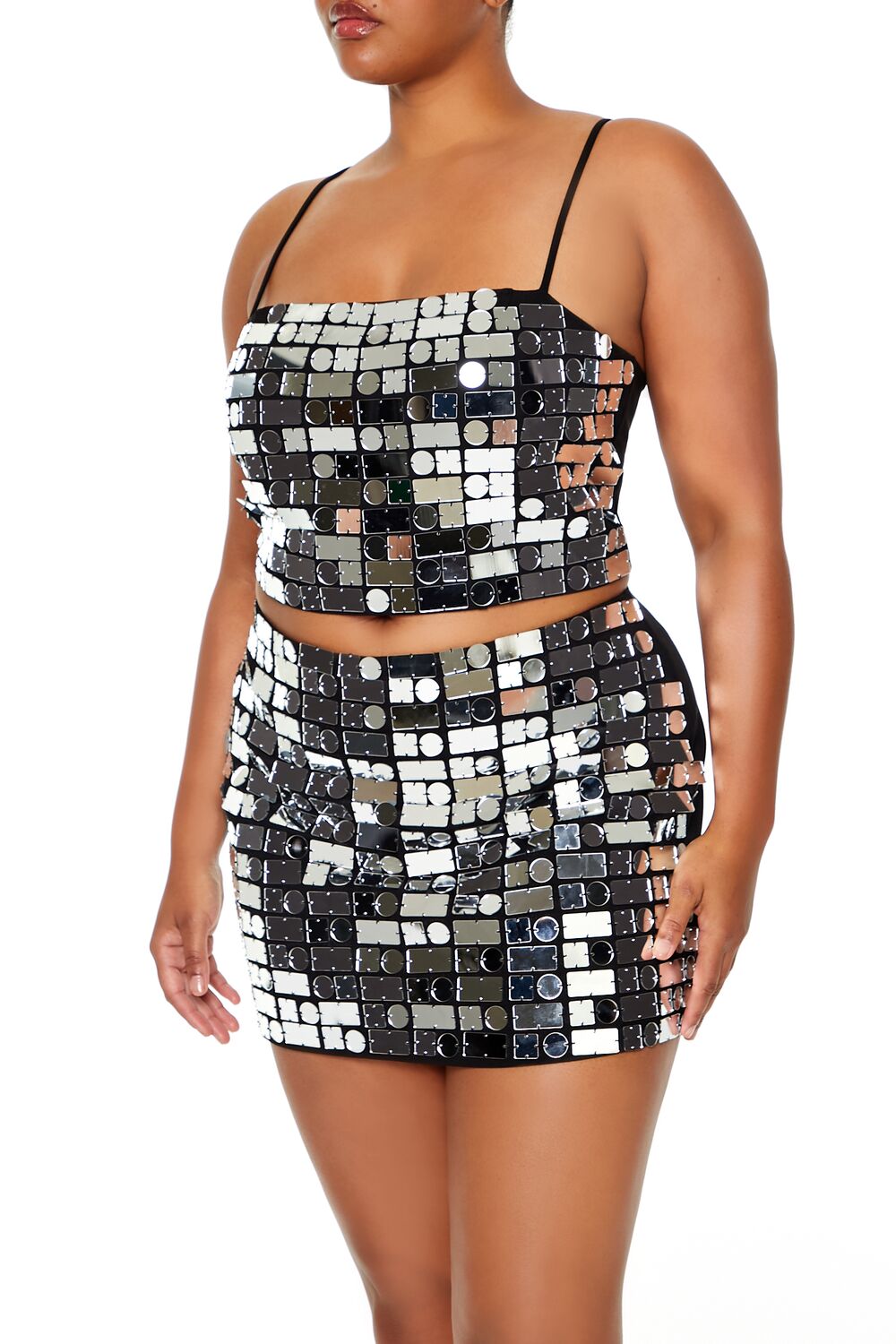Plus Size Mirror Cropped Cami