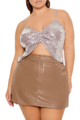 Plus Size Sequin Cropped Cami